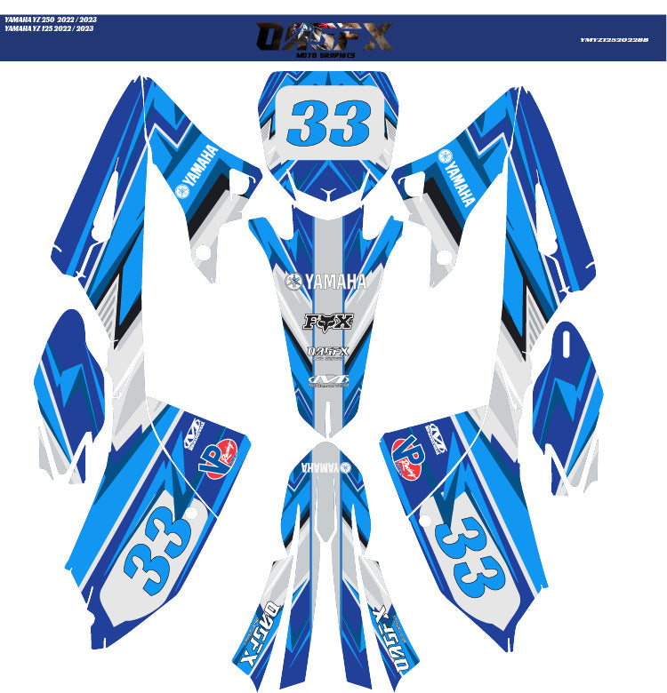 2022 - 2023 Yamaha YZ 125 and 250 2 Stroke Graphic Kit - Pro Ed