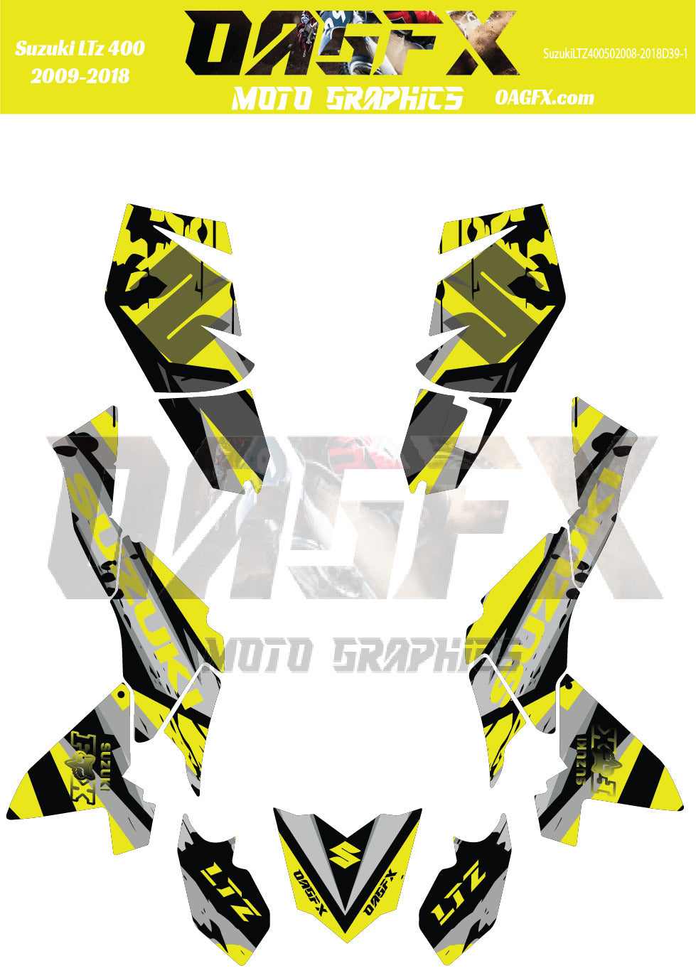 2009-2018 Suzuki LTZ 400 Vector  Design Template With Pre-made design