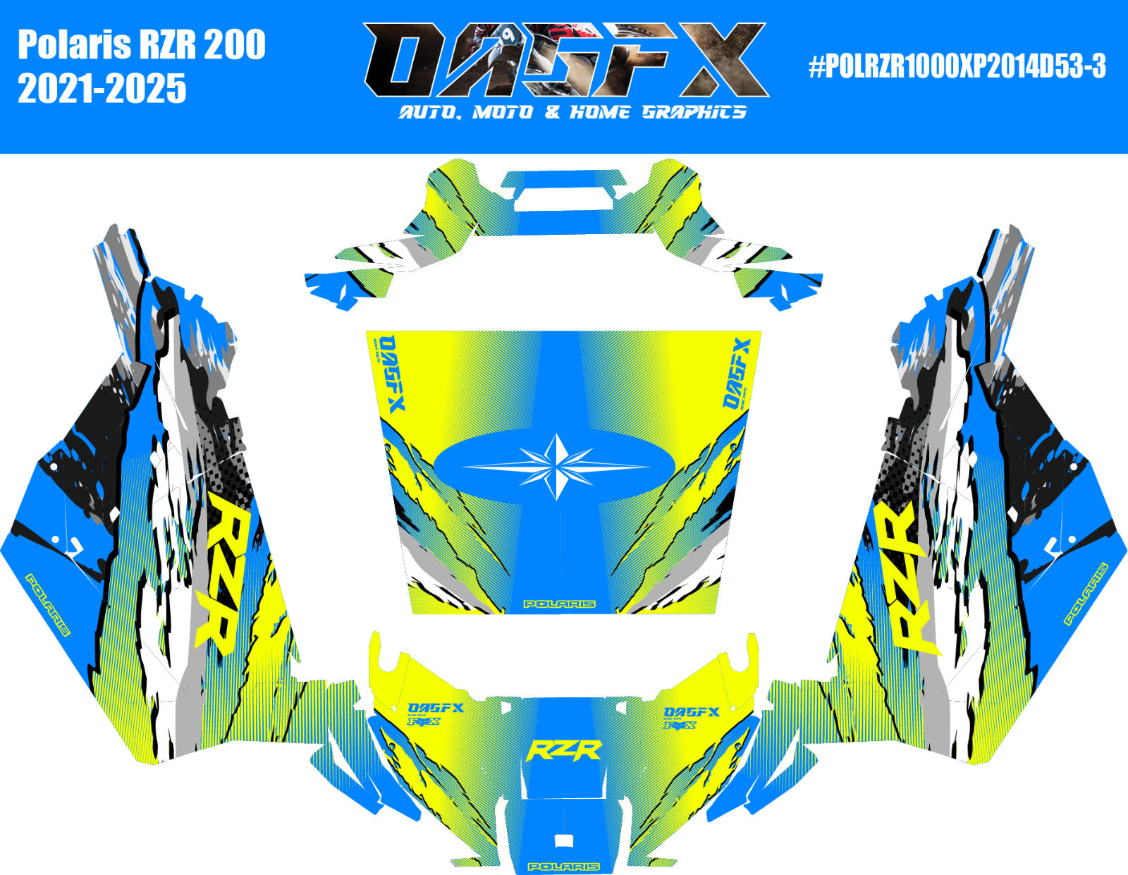 2021-2025 Polaris RZR 200 EFI UTV Graphics Kit D53-3 Wild