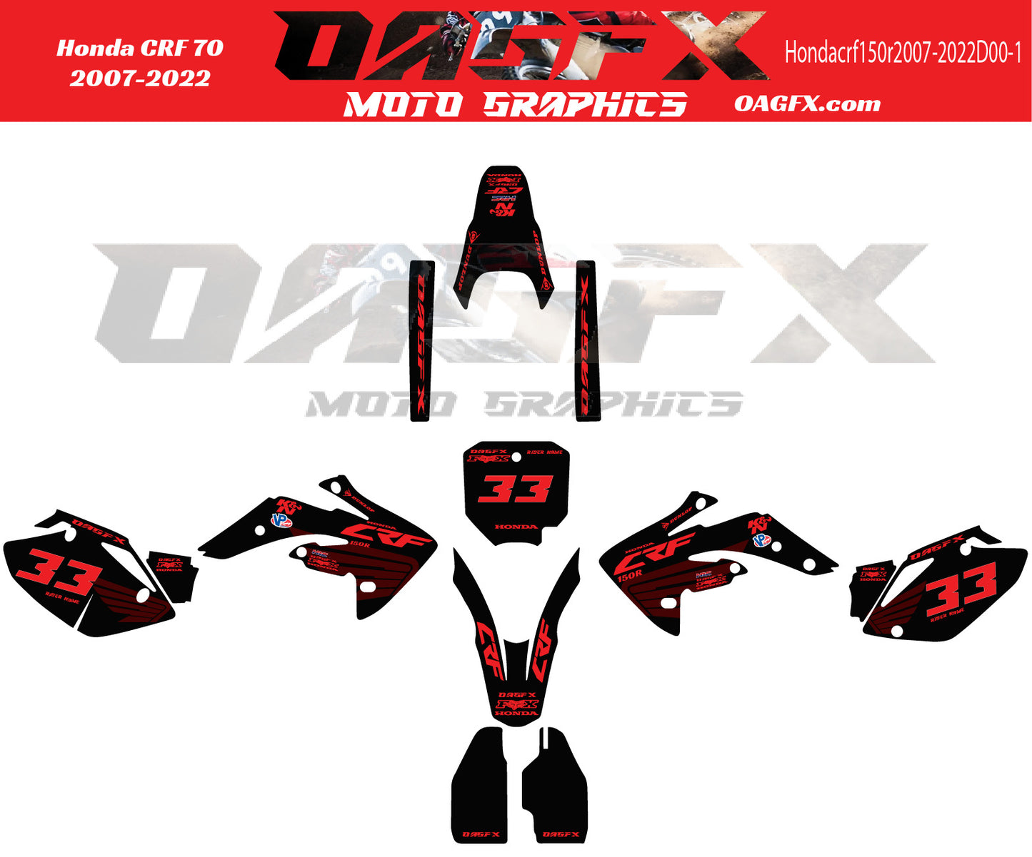 2007-2022 CRF 150R Vector  Design Template With Pre-made design