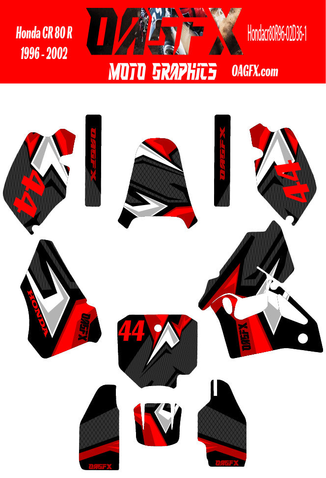 1996-2002 Honda CR 80 CR80 Vector  Design Template With Pre-made design