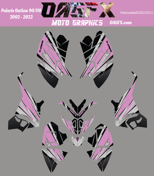 2002-2022 Polaris Outlaw 90 110  Vector template w/ Pre Made Design D33-3