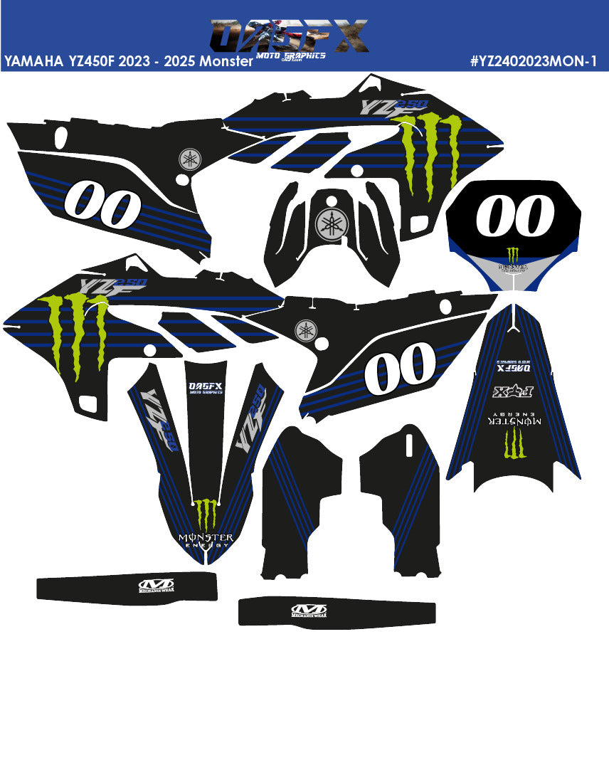 2024-2025 Yamaha YZF 250 YZ250F OAGFX  Graphic Kit - Pro Ed DMon-1