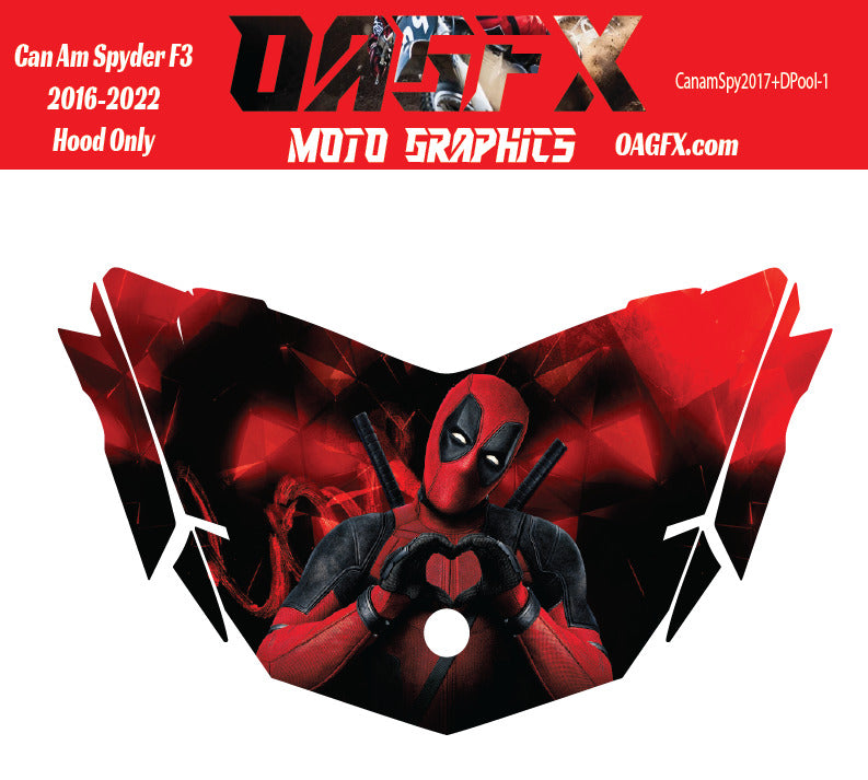 2016 - 2022 Can Am Spyder F3 Hood Graphic  Pro Edition DPool-1 Deadpool