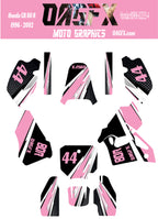 1996 - 2002 Honda CR 80  OAGFX Graphics Kit - D33-4 Pink
