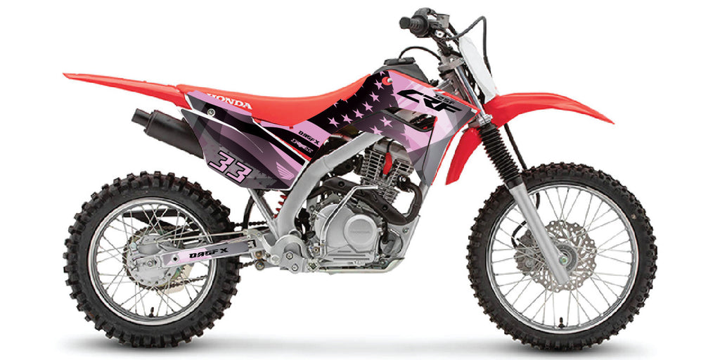 2019+ Honda CRF 125 Graphics Kit - Pro Ed D69-2 CRF125 USA Flag Pink