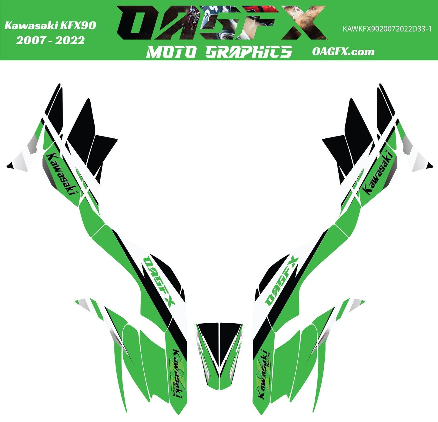 2008 - 2014 Kawasaki KFX 450 Graphic Kit -  DMON-1 Monster