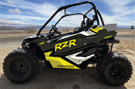 2021-2025 Polaris RZR 200 EFI UTV Graphics Kit D36-3 Yellow