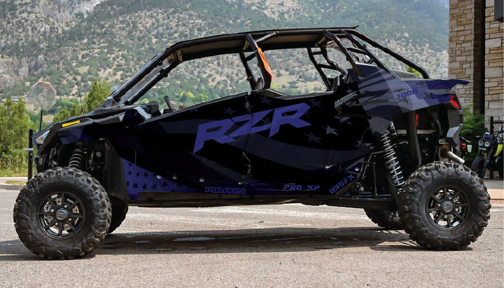 2020 - 2024 Polaris RZR Pro XP 4 Graphics Kit D69-3 Blue Flag