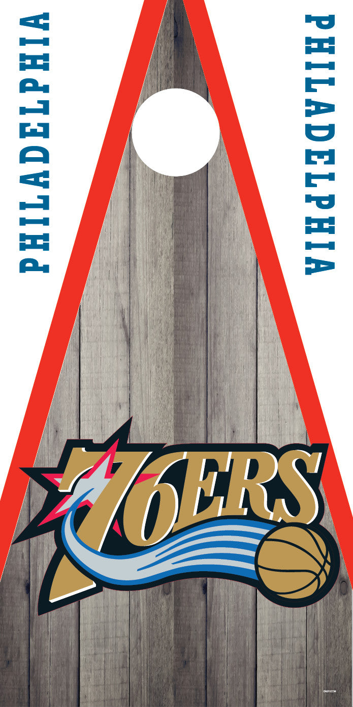 Corn Hole Board Wrap - Philadelphia 76ers D3 Set Cornhole