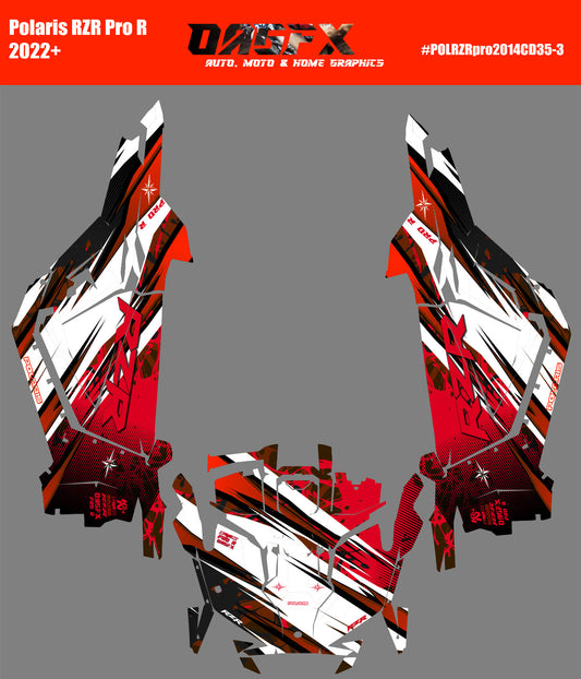 2022-2024 Polaris RZR Pro R OAGFX Graphics Kit D35-3 Red