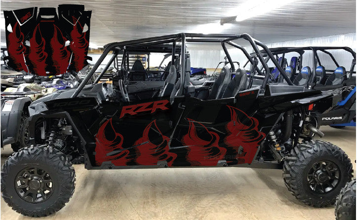 2020 - 2023 Polaris RZR  XP 1000 4 Door  Graphics Kit D00-2 Stealth Beast Red