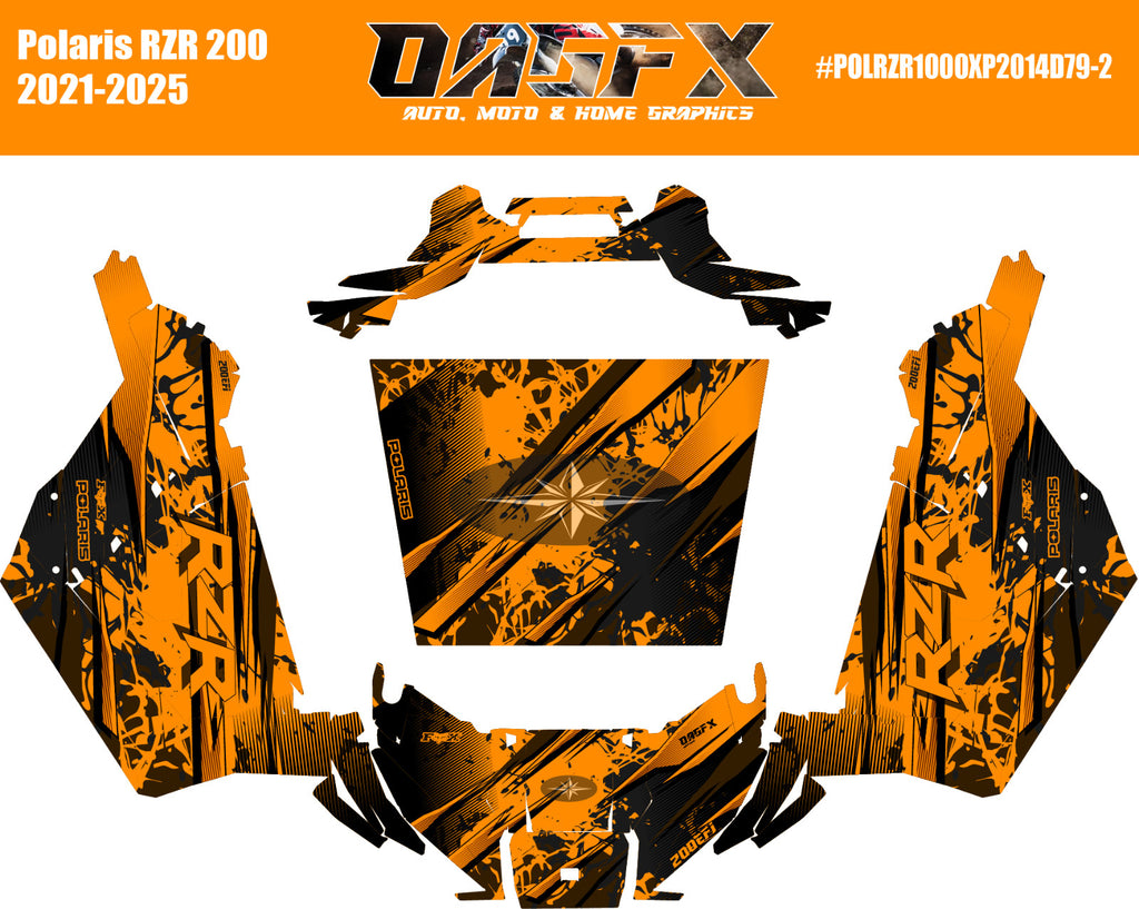 2021-2025 Polaris RZR 200 EFI UTV Graphics Kit D79-3