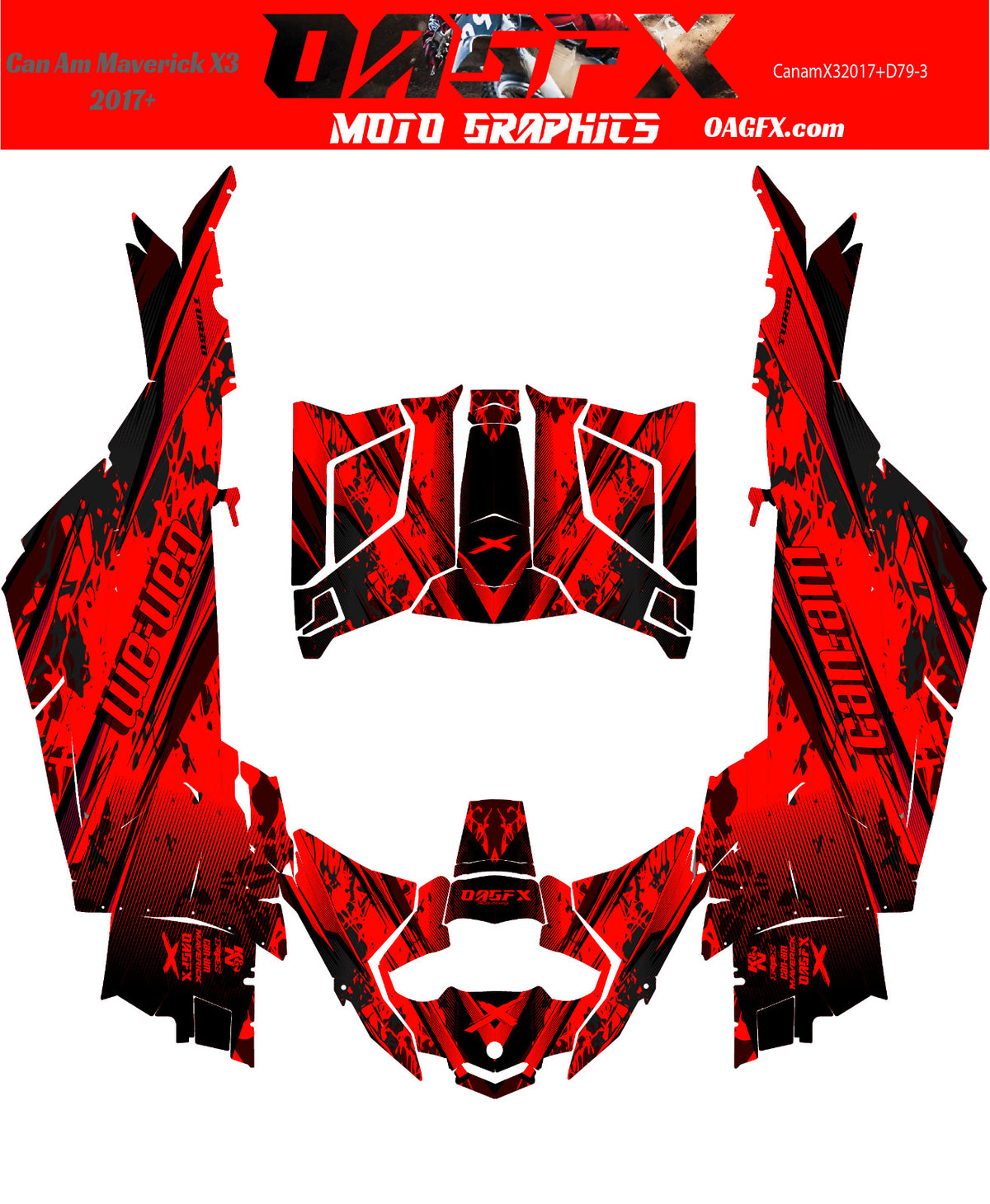 2017 Graphics 2017 - 2024 Can Am X3 Maverick Graphics Kit Pro Edition D79-3 – OAGFX