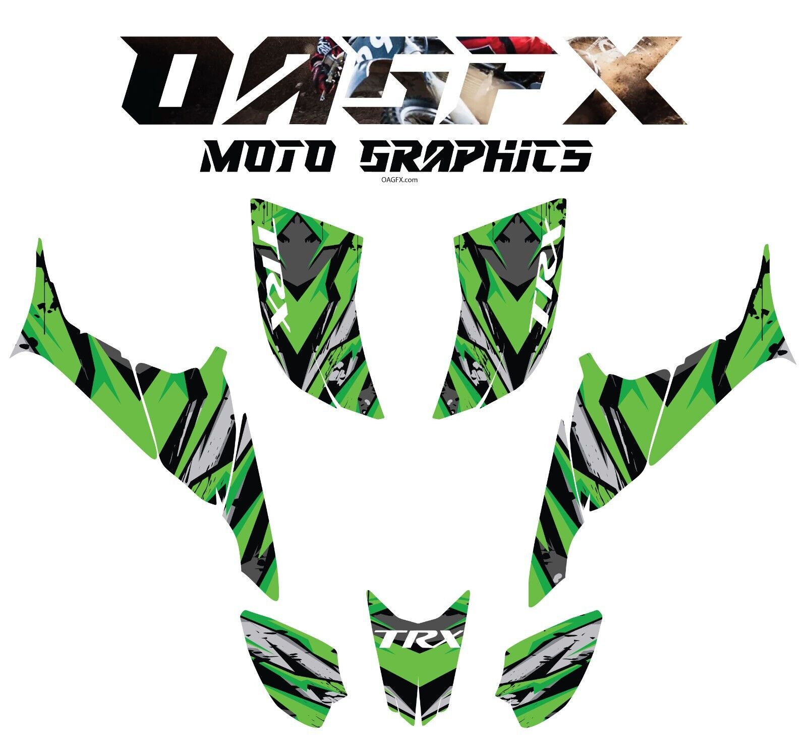 2007-2018 Honda TRX 90 Graphics Kit - Pro Ed D39-1 Green
