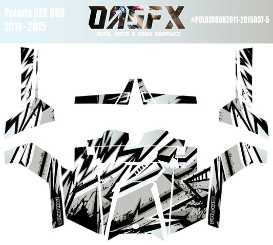 2011 - 2015 Polaris RZR 800 UTV Graphics Kit D37-5 Grey