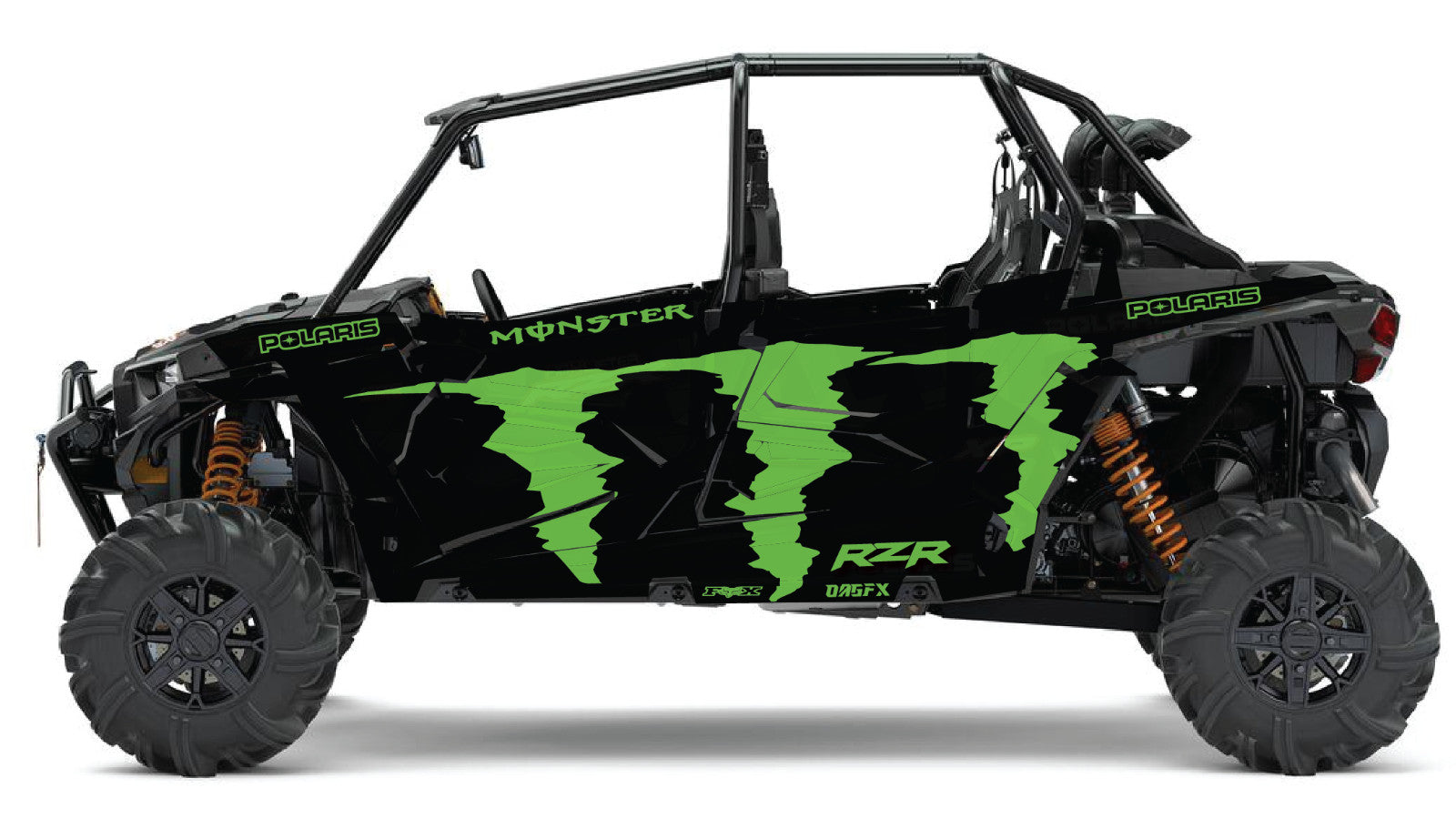 2019 - 2022 Polaris RZR Turbo S Velocity 4 Door  Graphics Kit DMon-1 Monster