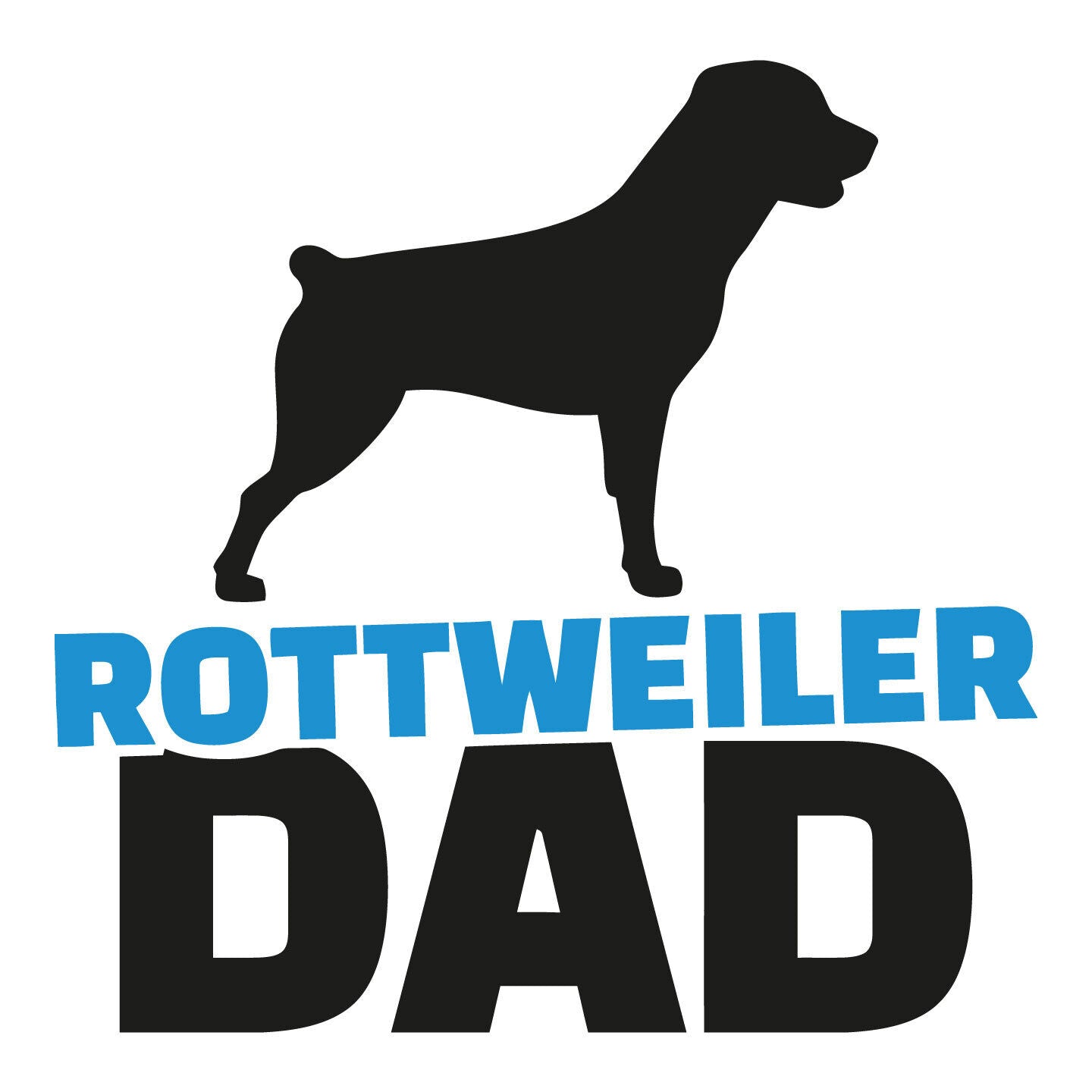 Rottweiler Dad Decal  ~  Vinyl Car Wall Sticker - Small to XLarge