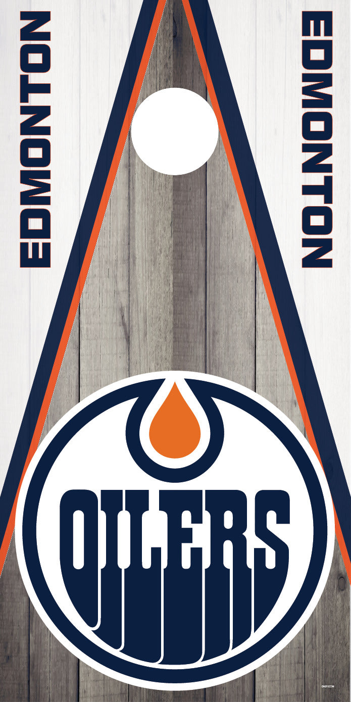 Corn Hole Board Wrap - Edmonton Oilers Set Cornhole