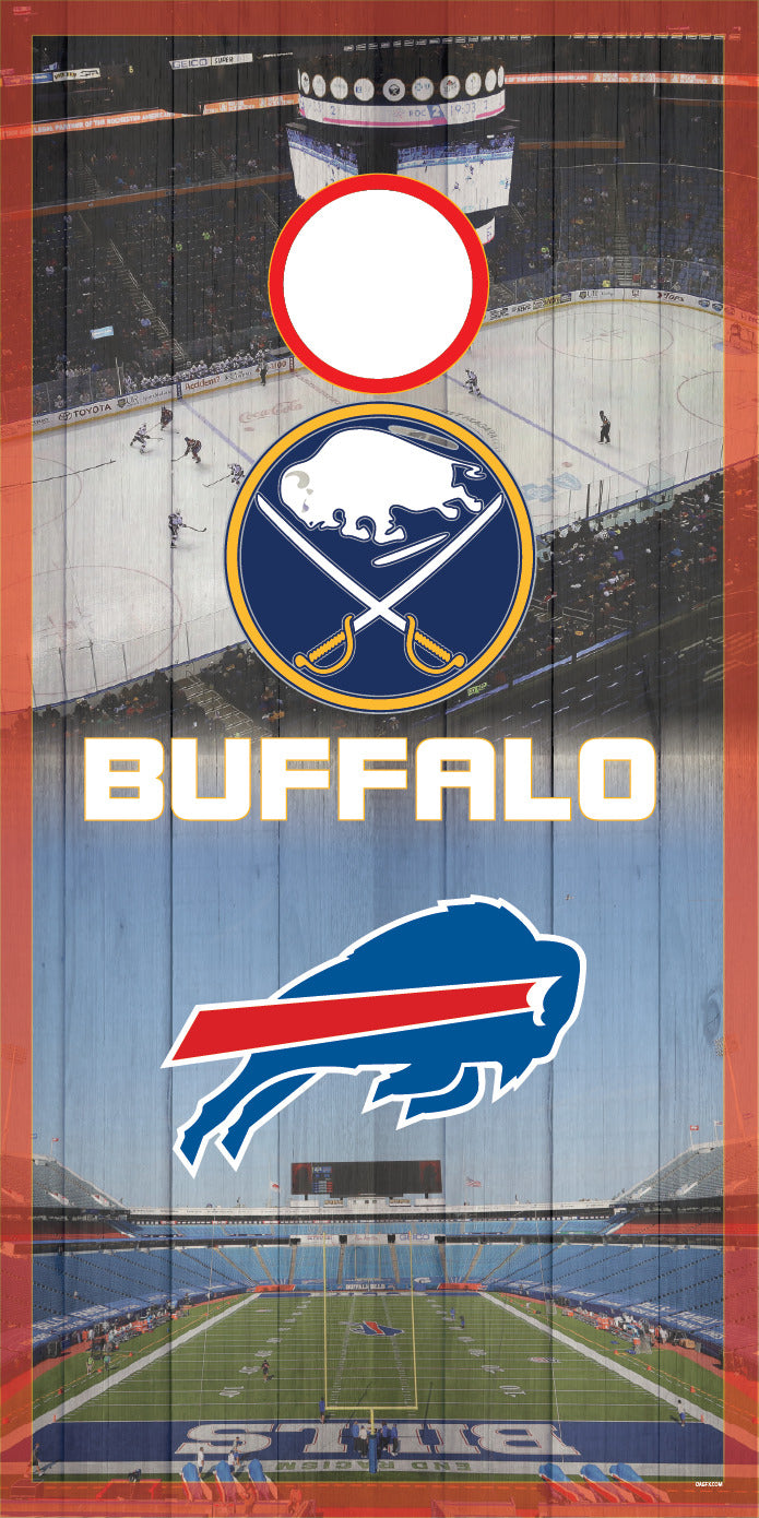 Corn Hole Board Wrap - Buffalo Bills - Sabres  Set Cornhole