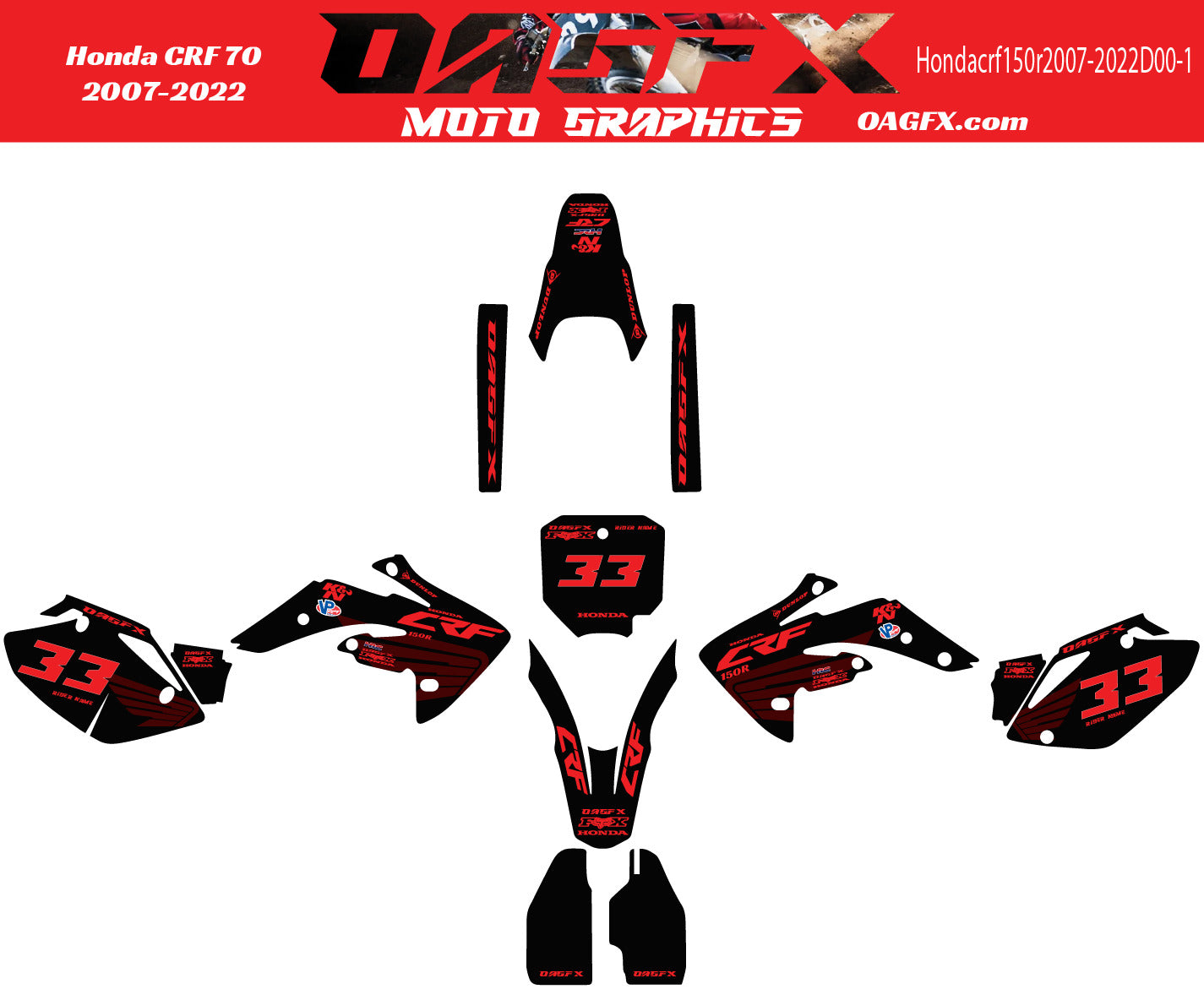 2007-2022 Honda CRF150R Graphics Kit - Pro Ed D00-1 CRF 150