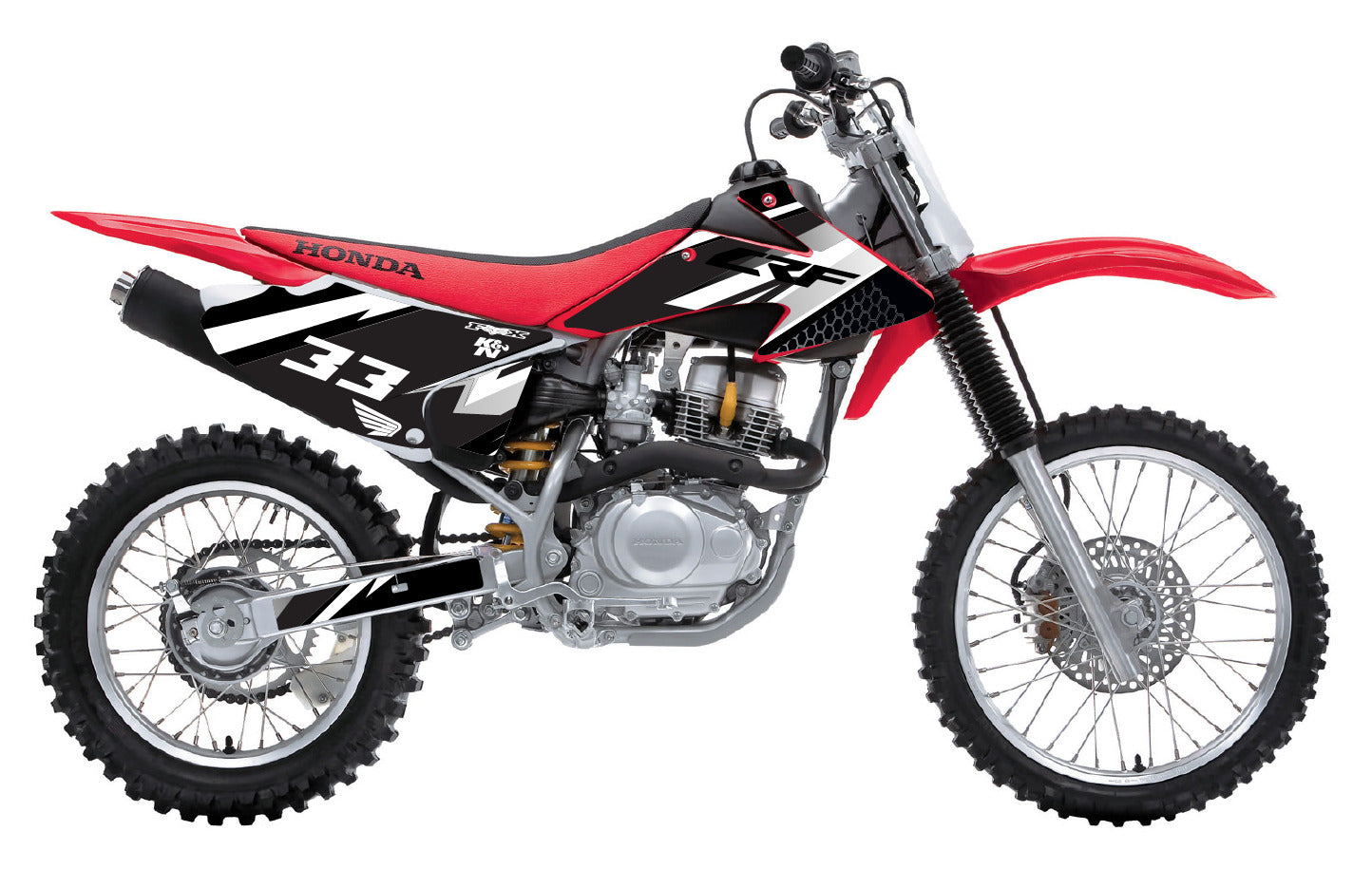 2008-2014 Honda CRF 150F 230F Graphics Kit - Pro Ed D33-3 Stealth