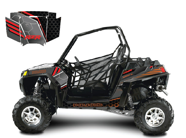 2011 - 2013 Polaris RZR 900 Graphics Kit D46-1 Orange