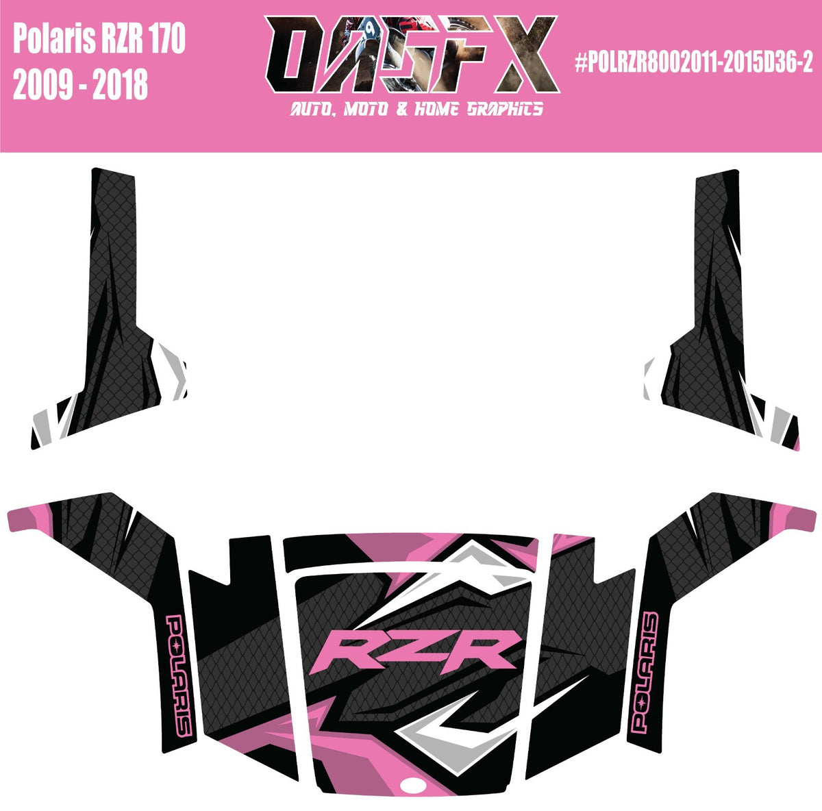 Pink Bandana Rzr 2009 - 2018 Polaris RZR 170 UTV Graphics Kit D36-2 Pink – OAGFX