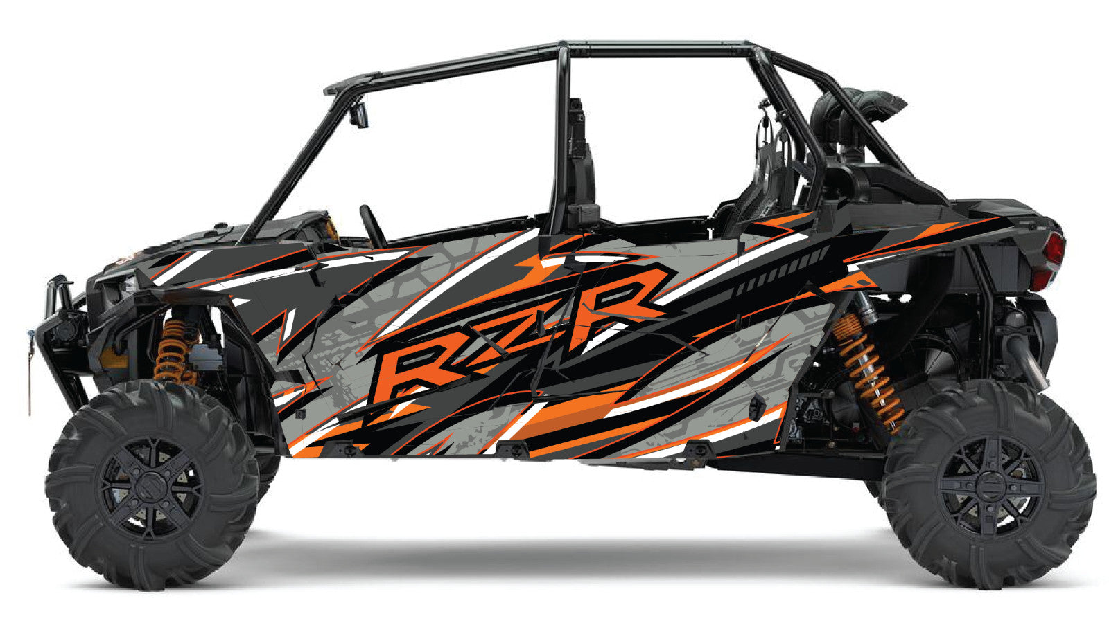 2019 - 2022 Polaris RZR Turbo S Velocity 4 Door  Graphics Kit D43-2 Orange