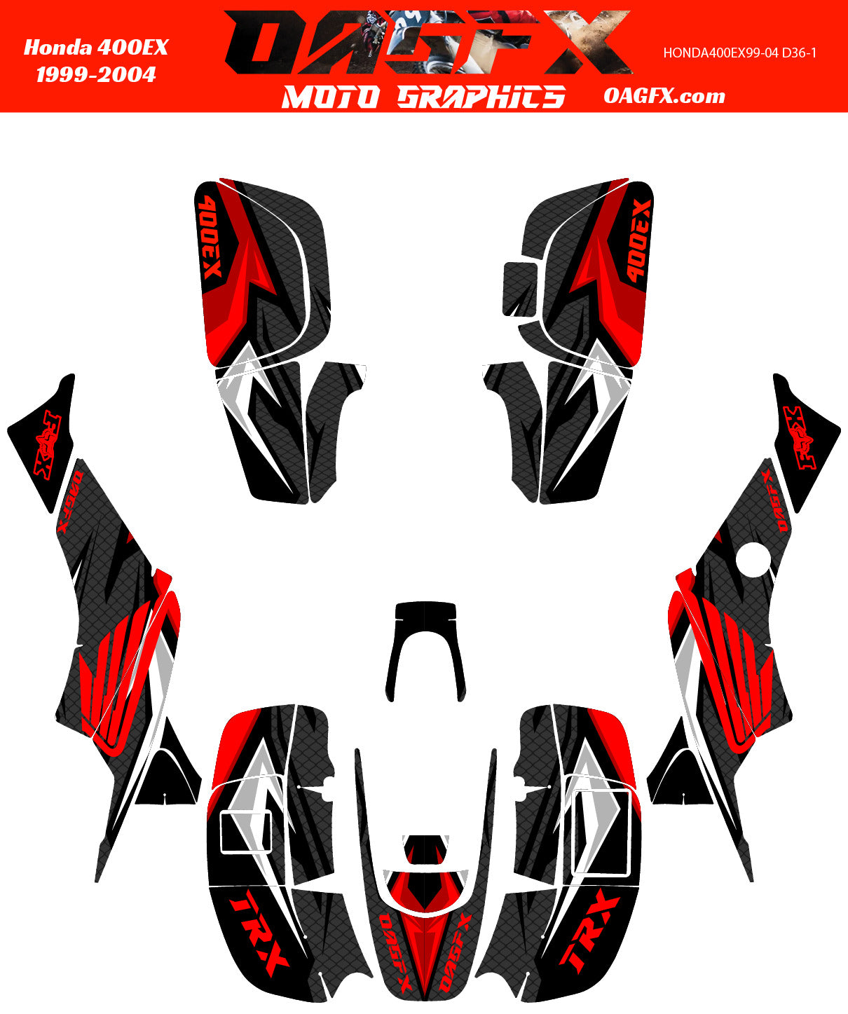 1999-2004 Honda TRX 400EX AI Pre Made Customizable Design Vector D36-1