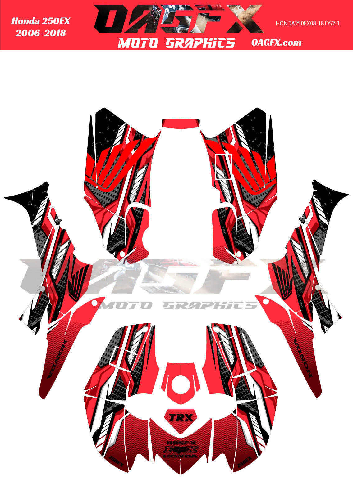 2006-2024 Honda TRX 250 EX  Vector  Design Template With Pre-made design