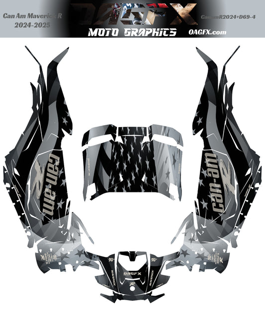 2024-2025 Can Am Maverick R RS Graphics Kit  Pro Edition D69-4 USA Flag