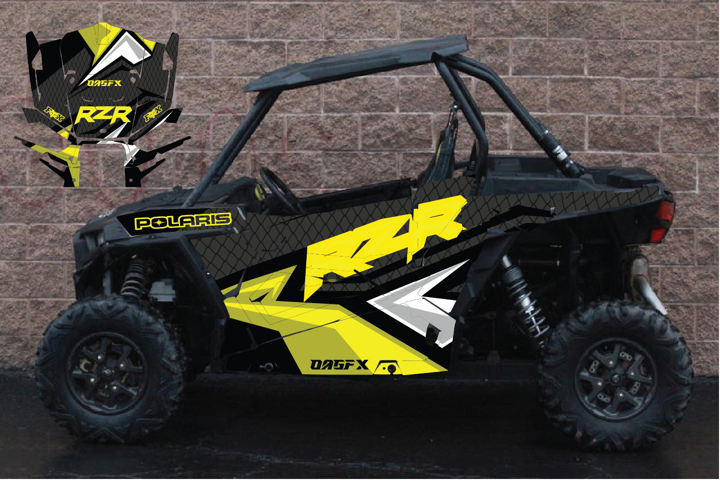 2014 - 2018 Polaris RZR XP 1000 Graphics Kit D36-4 Yellow