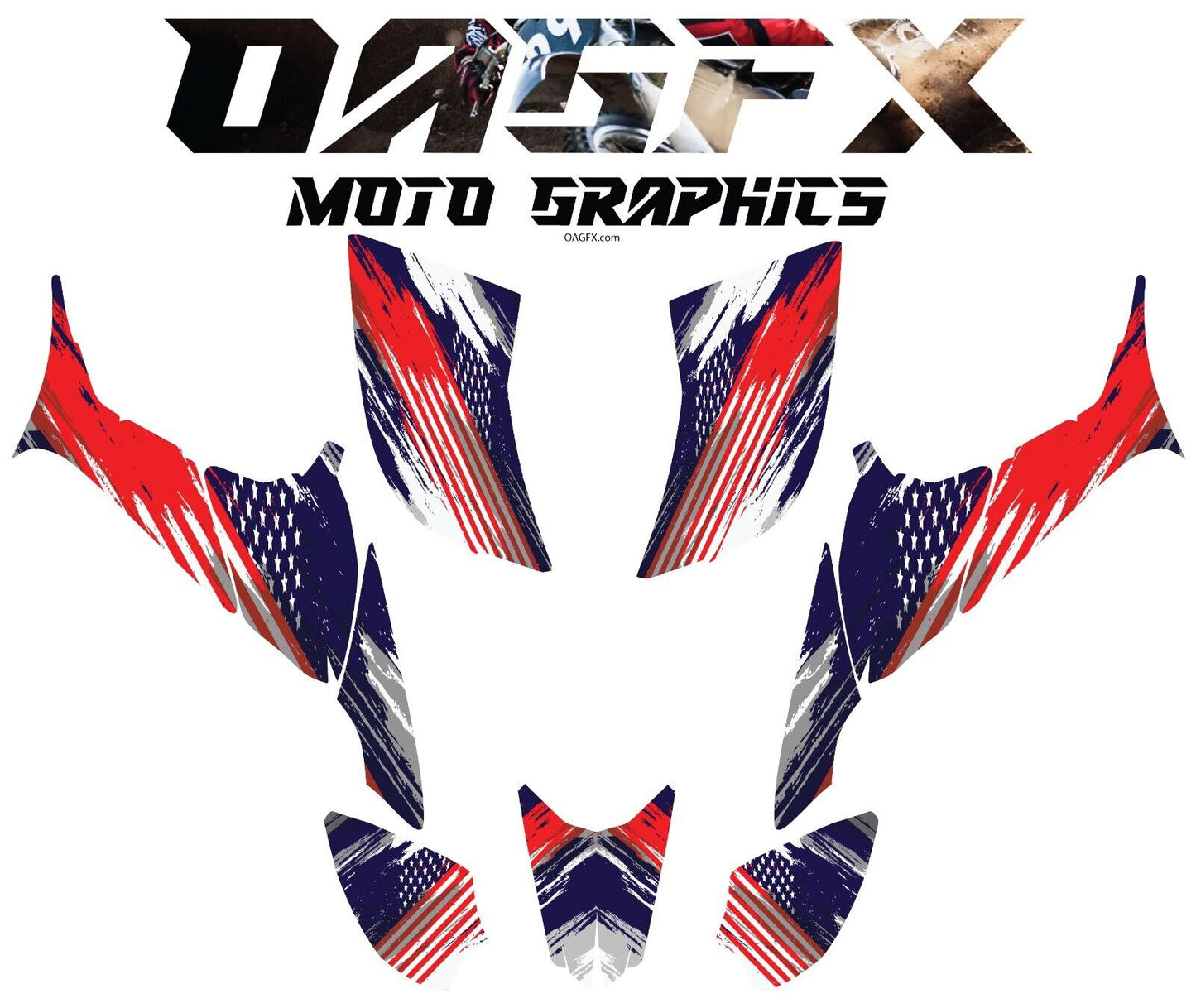 2007-2018 Honda TRX 90 Graphics Kit - Pro Ed D38 American Flag