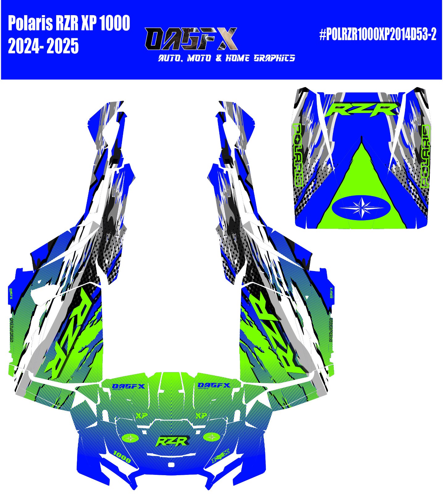 2024-2025 Polaris RZR XP 1000 Graphics Kit D53-2 Wild OAGFX