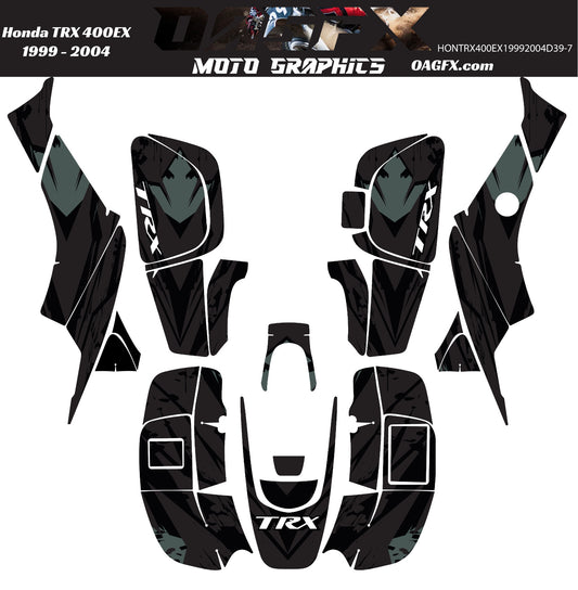 1999-2004 Honda TRX 400 EX Graphics Kit - Pro Ed D39-7 Black