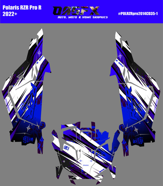 2022-2024 Polaris RZR Pro R OAGFX Graphics Kit D35-1 Blue