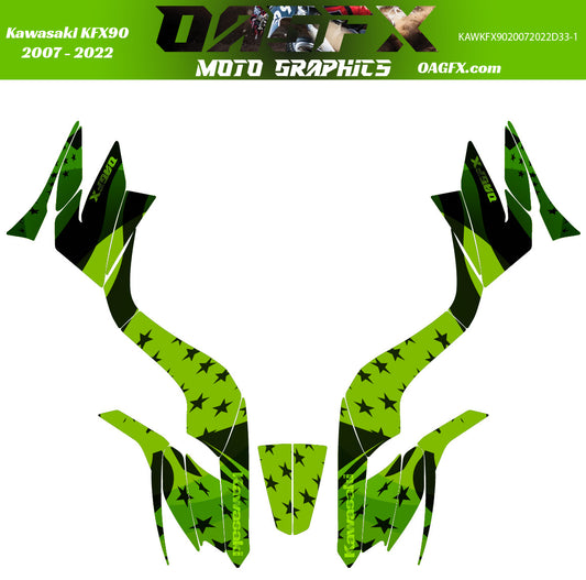 2007-2022 Kawasaki KFX 90 AI Pre Made Customizable Design Vector D69-1