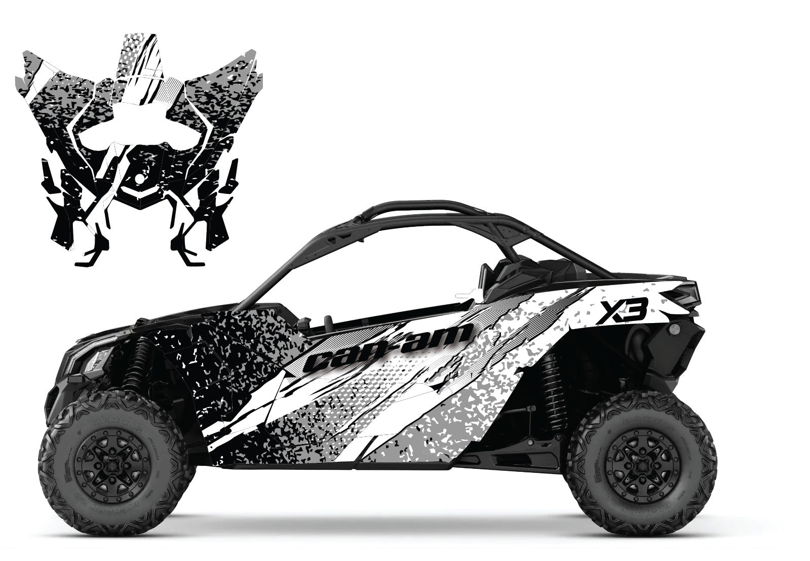 2017 - 2024 Can Am X3 Maverick Graphics Kit  Pro Edition D66-1 Grey