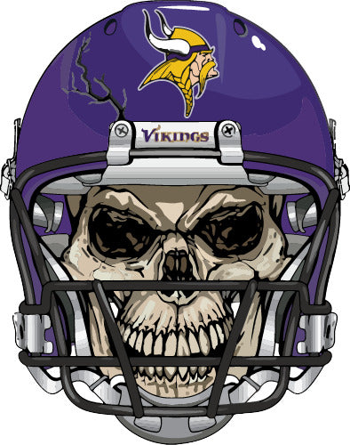 Minnesota Vikings Skull ~ Vinyl Decal Multiple Sizes