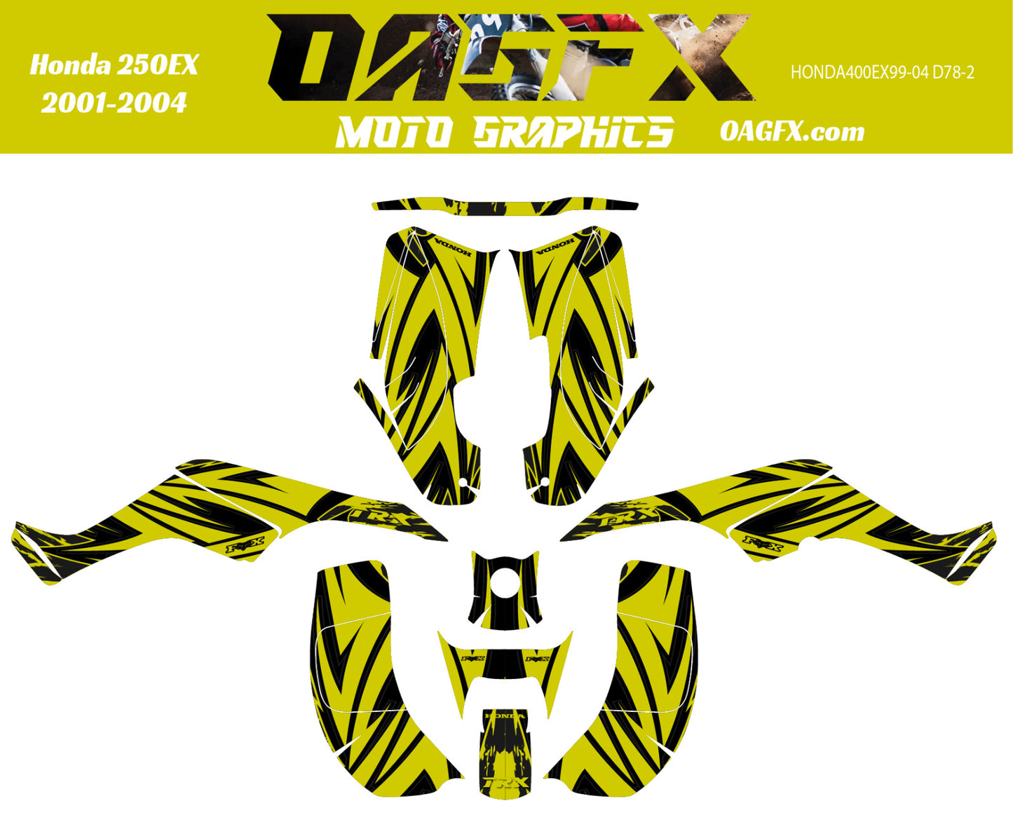 2001 - 2004 Honda TRX 250 EX Graphics Kit - Pro Ed D78-2