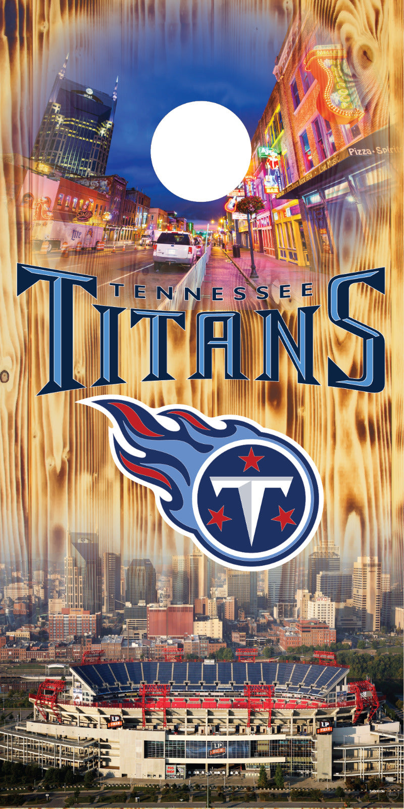 Corn Hole Board Wrap Skin - Tennessee Titans Cornhole D5