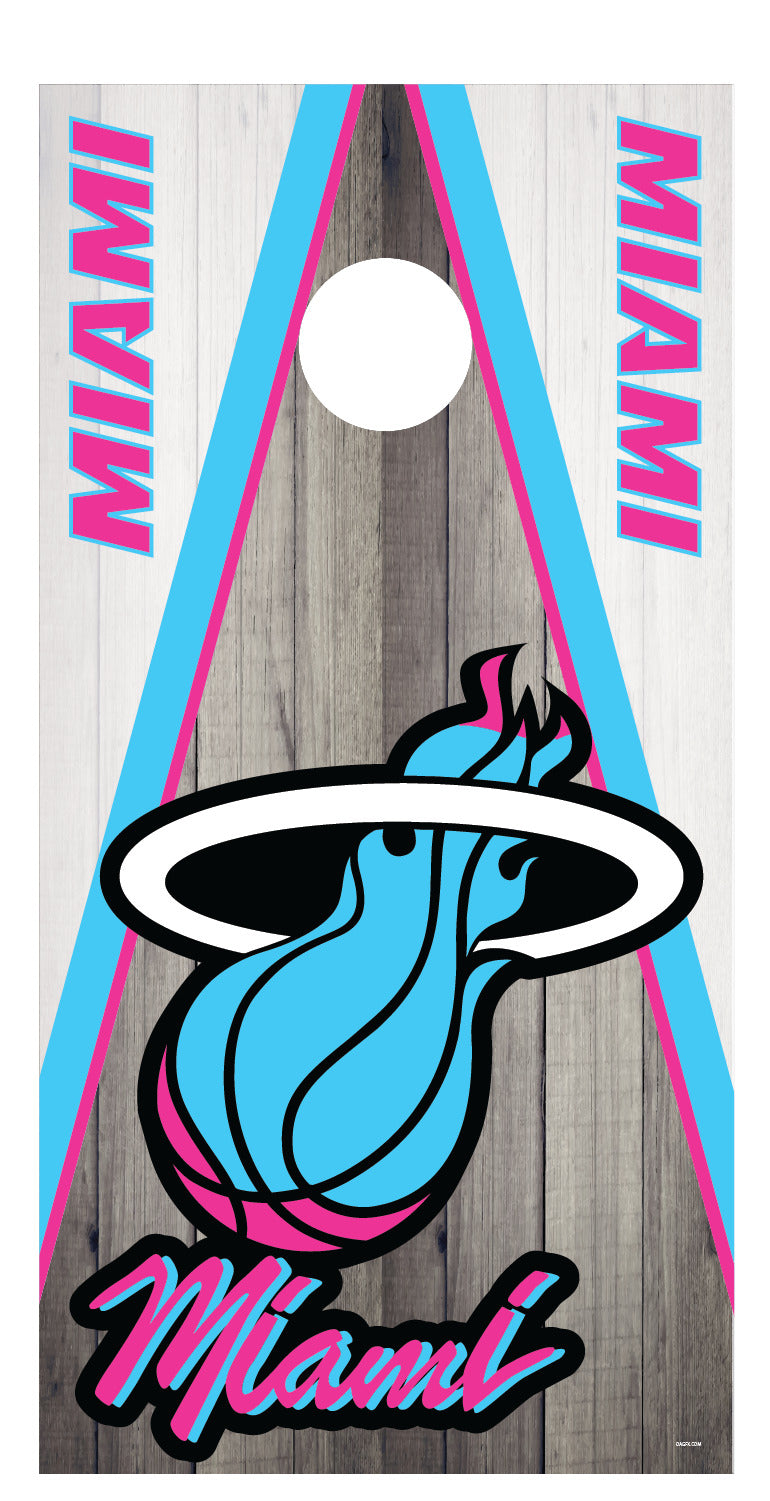 Corn Hole Board Wrap - Miami Heat Set Cornhole Skin D5