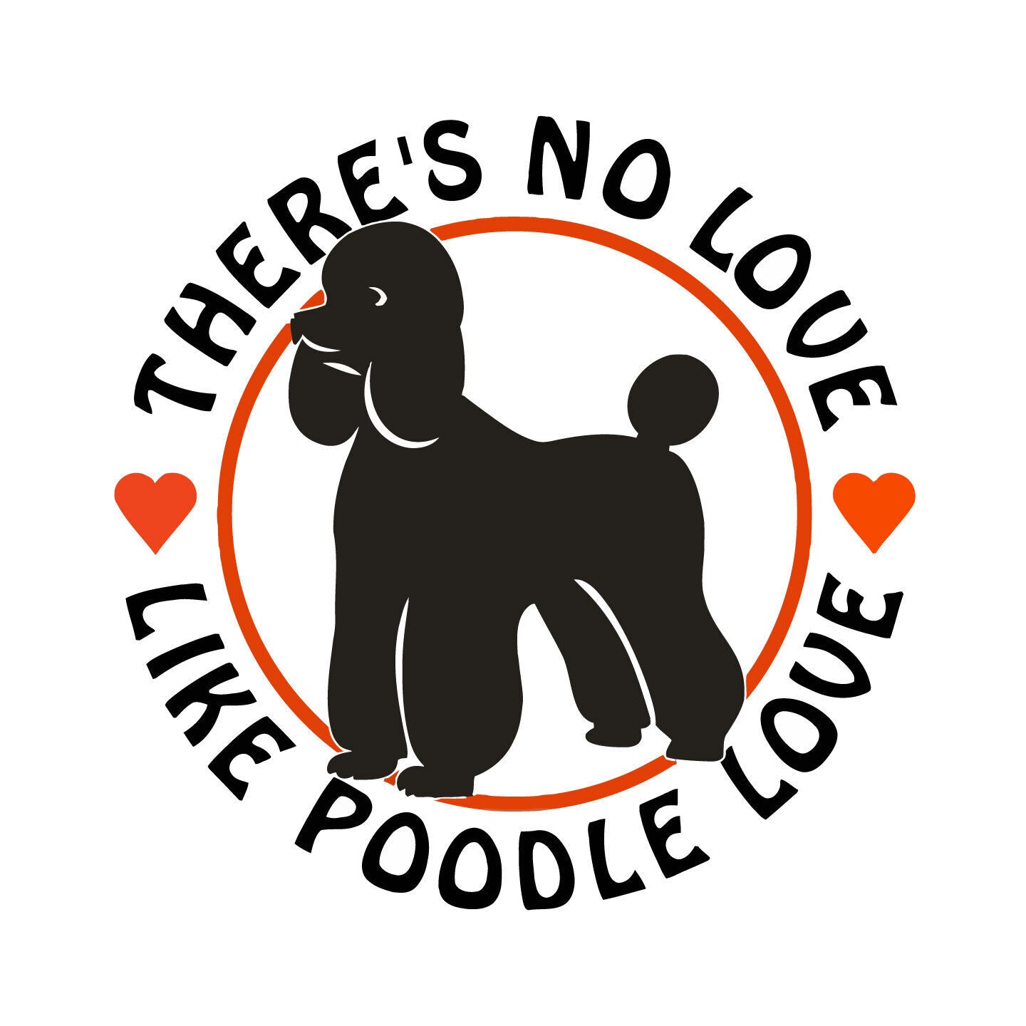 Poodle Love Decal  ~  Vinyl Car Wall Sticker - Small to XLarge