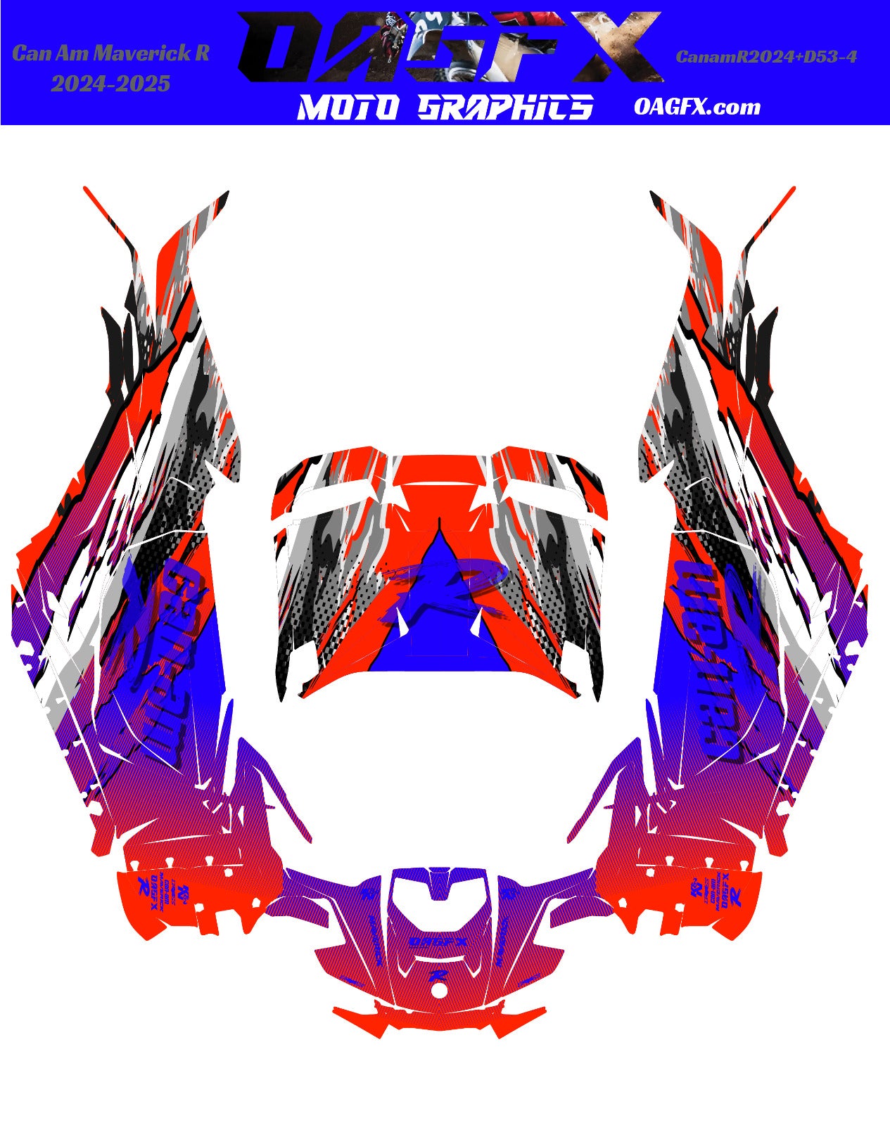 2024-2025 Can Am Maverick R RS Graphics Kit  Pro Edition D53-4 Wild OAGFX Racing