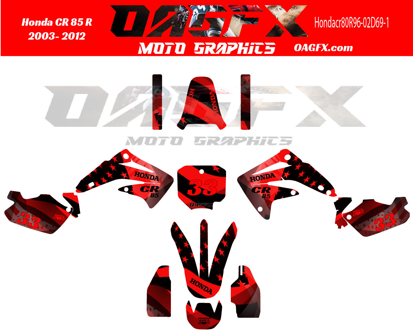 2003-2012 Honda CR 85 Vector  Design Template With Pre-made design