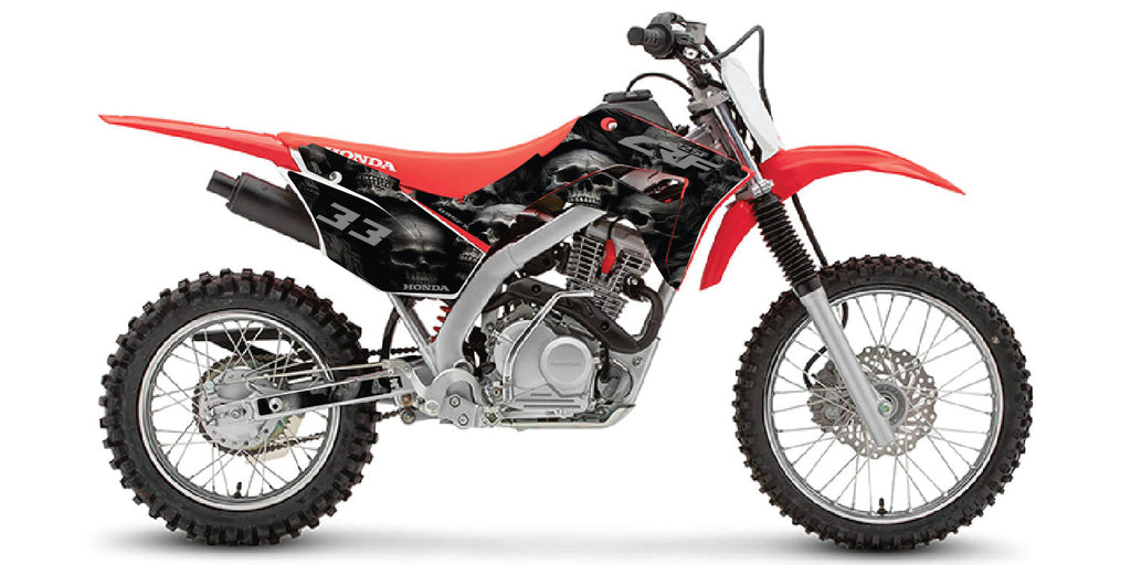 2019+ Honda CRF 125 Graphics Kit - Pro Ed DSK-1 Stealth Skulls CRF125F