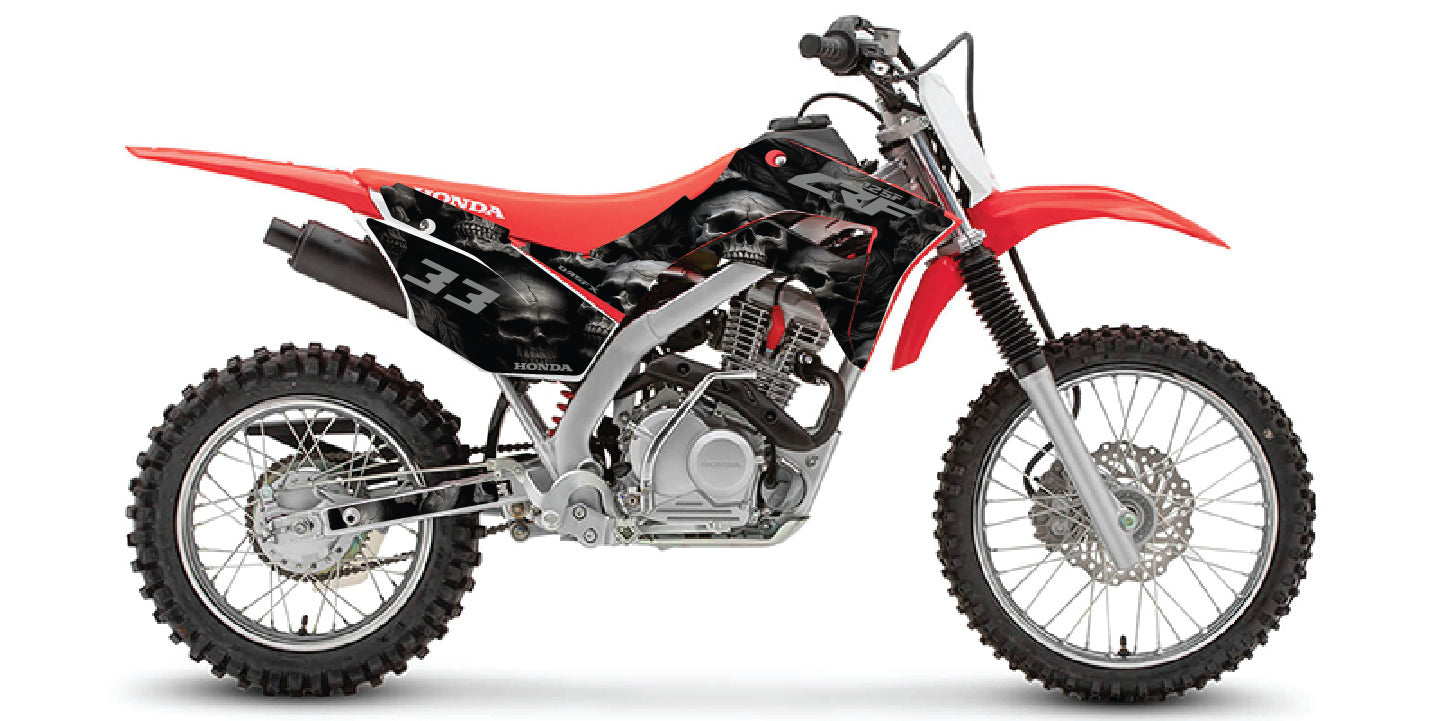 2019+ Honda CRF 125 Graphics Kit - Pro Ed DSK-1 Stealth Skulls CRF125F