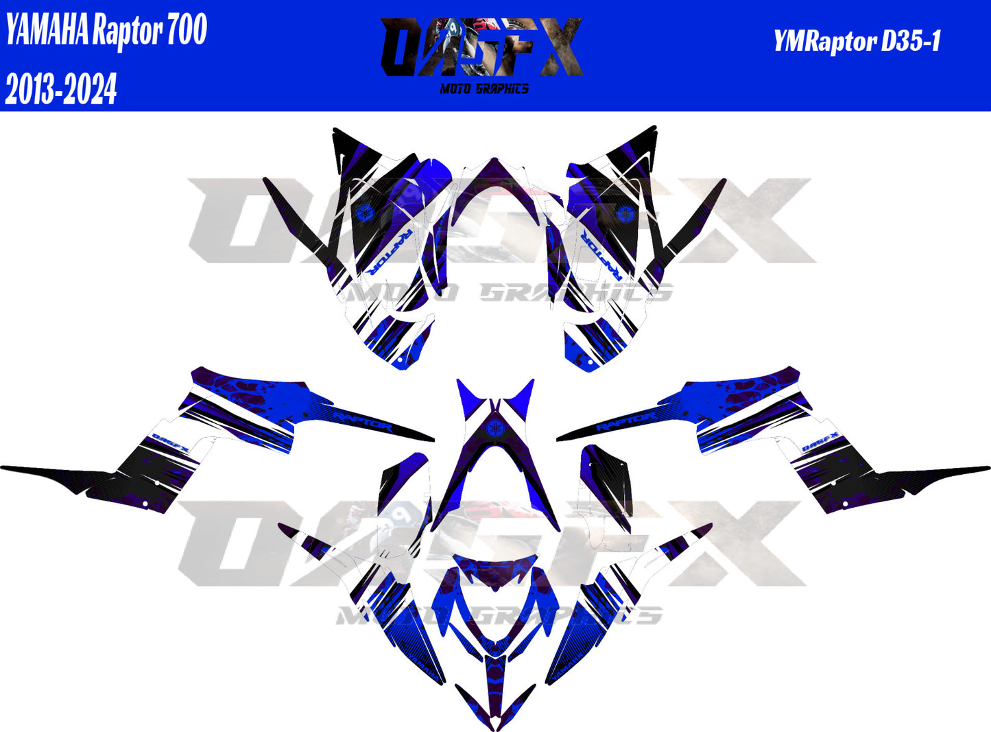 2013-2023 Yamaha Raptor 700 Vector  Design Template With Pre-made design