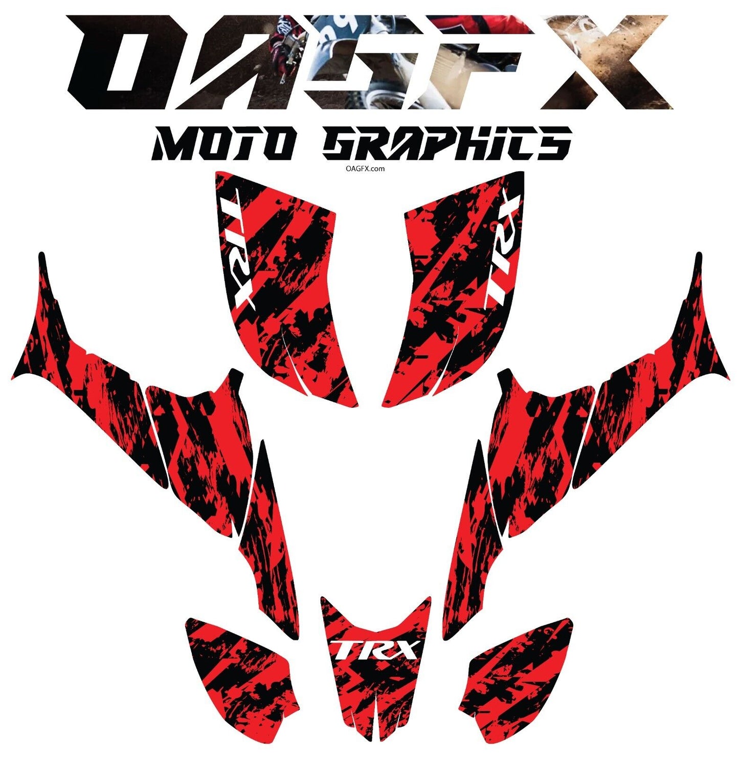 2007-2018 Honda TRX 90 Graphics Kit - Pro Ed D41-1 Red